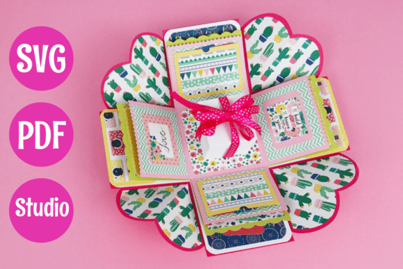 Layered explosion box SVG design for Cricut projects and gift packaging