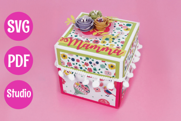 Exploding gift box SVG with layered design for personalized crafts