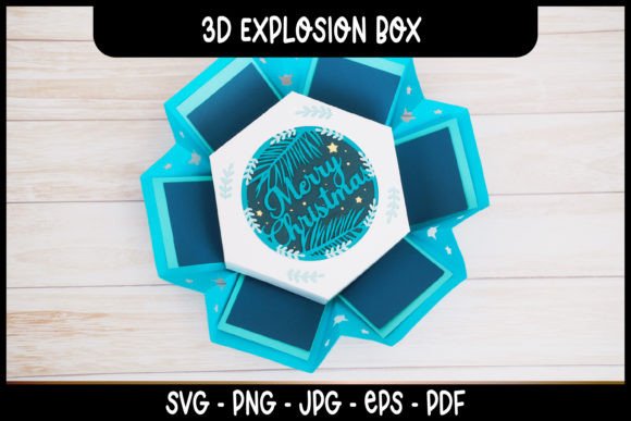 Christmas-themed explosion box SVG for Cricut