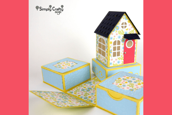 Preview of spring house explosion box SVG