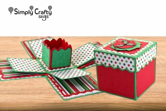 Square explosion box SVG design for Cricut projects, perfect for gift boxes