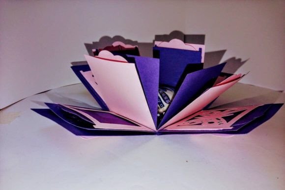 Exploding box SVG with butterfly motif, perfect for unique gift packaging