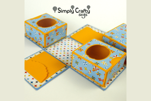 Cricut-friendly SVG of an exploding gift box with two interior boxes