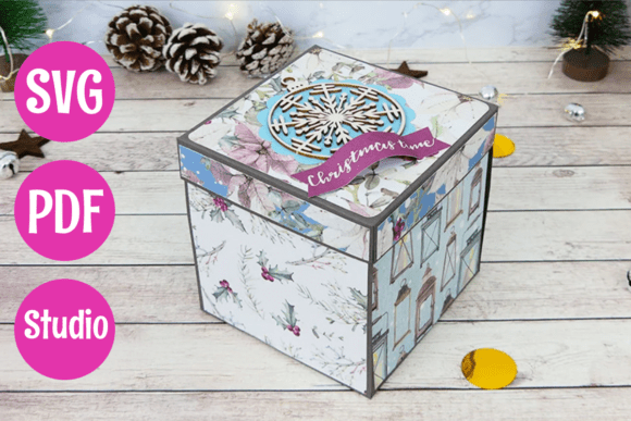 Exploding gift box SVG with pockets for Cricut projects