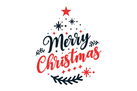 Colorful Merry Christmas SVG with stars and tree design for Cricut projects
