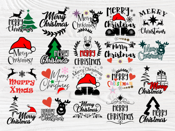 Assorted Merry Christmas SVG files featuring trees and ornaments for Cricut enthusiasts.