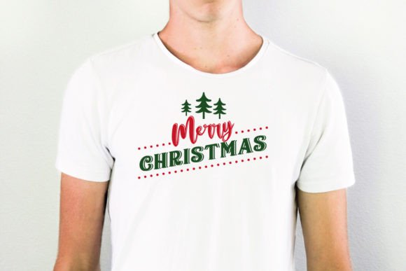 Merry Christmas SVG design on a white t-shirt, perfect for holiday apparel.
