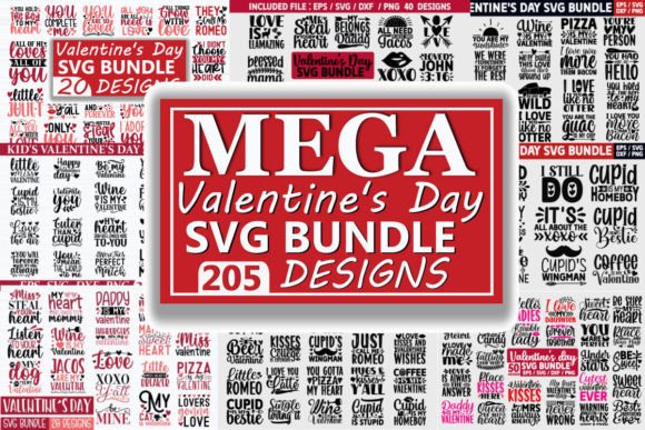 Collage of Valentine's Day themed SVG designs for Cricut projects.